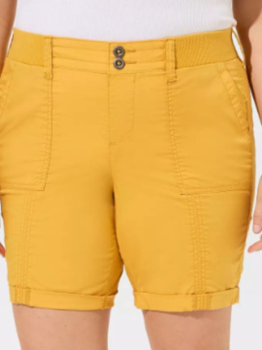 TORRID Stretch Poplin Utility Shorts - Mineral Yellow, Size 2, 18/20 gently used